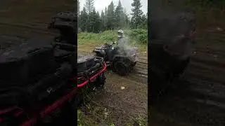 Outlander 650 XT Sends It #canam #outlander #quadding #skeg #mudhole #borealforest #backcountry
