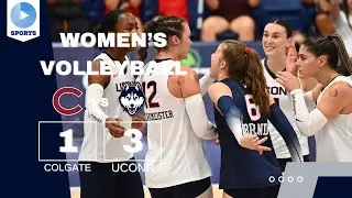 UConn Volleyball cruises by the Colgate Raiders