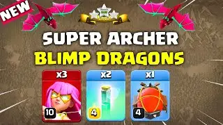 Best TH12 Attack Strategy | Super Archer Blimp + Dragons | Clash of Clans