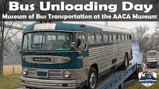 Bus unloading at the AACA Museum of Bus Transportation annex | The preview reel | JamzDOTnet