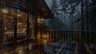 Peaceful Cabin Rain at Night | Forest Ambience for Deep Sleep & Relaxation