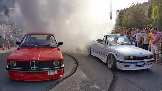 BMW E21 and BMW E30 Crazy Burnout