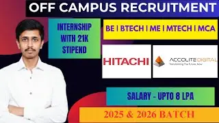 Accolite Recruitment 2025 for Freshers | Hitachi Recruitment 2025 | Internship with Stipend and PPO