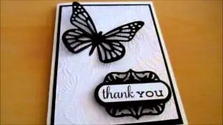 Thank You Card using Embossing Folder and Dies
