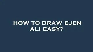 How to draw ejen ali easy?