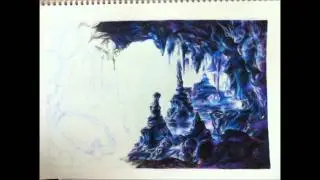 Process of drawing [From Journey to the Centre of the Earth]
