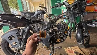 Pulser 125 bs6 half engine fitting full details vedio#pulser125#engine