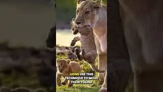 Lioness on a Mission: Carrying Her Cub to Safety! 🦁🐾 #Wildlife# #viralvideo #animals#LovesLion