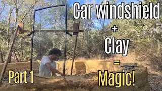 How We Made a Window from Car Glass Windshield | Off Grid Life | Building Our Cob House