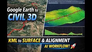 Google Earth to Civil 3D Using AI | GPSVisualizer KML to Surface in civil 3D