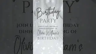 Silver & White Birthday Party Invitation | Elegant Animated Video Template