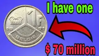 1991 Belgium 1 franc coin .