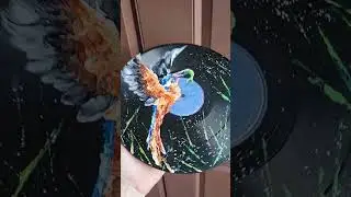Kingfisher painted on a vinyl record #art #artsandcrafts #artist #handmade #crafts #upcycling