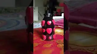 #Shorts #clay 🥰art on glass bottle #mini Glass bottle #heart'