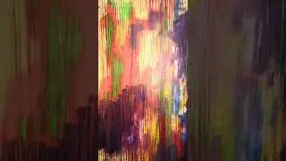 Abstract oil painting colours under stripes