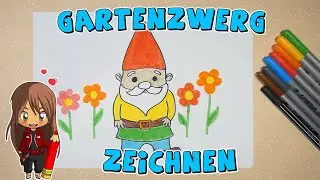 Gartenzwerg einfach malen f&uuml;r Kinder | ab 7 Jahren | Malen mit Evi | deutsch