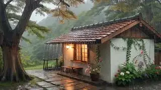 Relaxing Rain in the Woods &ndash; Quiet Cottage Vibes, Warm Lights & Nature Sounds for Sleep