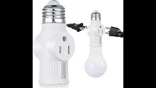 1250W E26 3 Prong Light Bulb Socket Adapter 2 Outlet