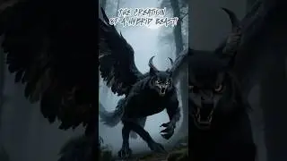 Owl Wolf Hybrid Stalks the Fog 🌕  Legendary Predator Awakens 🐺🦉#hybridcreature #fantasymonster