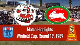 Illawarra Steelers vs South Sydney Rabbitohs | 1989, Round 19 | HIGHLIGHTS