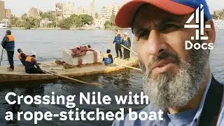Crossing a Pyramid Block Across the Nile with a Rope-Stitched Boat
