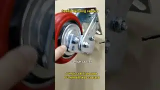 Spring damping casters 6inch cast iron core PU wheel fixed casters  #casters  #casterwheel  #factory