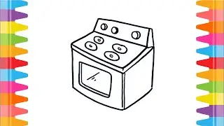 How to Draw Stove Step by Step
