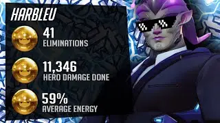 Harbleu 6435+ hours of Zarya - 41 elims! [ Overwatch Season 27 Top 500 ]