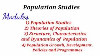 Population Studies... Core  Paper BA Sociology