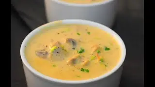 Easy Mushroom Soup Recipe | Cream Of Mushroom Soup | Quick Healthy Mushroom Soup | No Maida & Wine