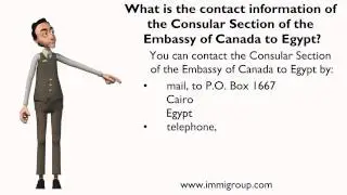 What is the contact information of the Consular Section of the Embassy of Canada to Egypt?