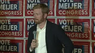 With race still too close to call, Peter Meijer addresses crowd at his watch party