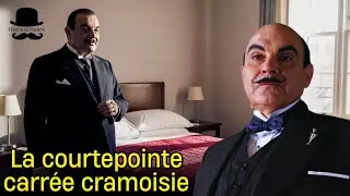La courtepointe carrée cramoisie Mystère d'Hercule Poirot
