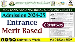 Manuu Entrance Courses & Merit Based Courses | Manuu Admission 2024-25 | @UniversityWorld