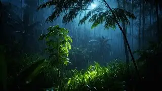 Fall Asleep in a Calm Forest | Heavy Night Rain & Distant Thunder for Deep Sleep