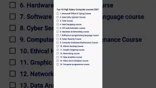 Top 15 High Salary Computer Courses 2025 | Best Computer Courses for Jobs & Career Growth#course