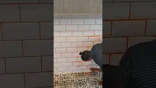 #Brick #tile with beautiful #epoxy colour #grouting #Fixostone# tile grouting