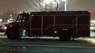 NEWARK FIRE DEPARTMENT HAZ-MAT DECON & SPILL UNITS TAKING UP FROM HAZMAT CALL IN NEWARK, NEW JERSEY.