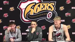 MBB post game interview with HC Brian Barone, Arnas Sakenis and Jack Campion 1/1/26