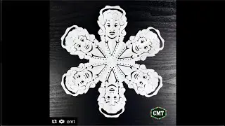 Dolly Parton Paper Snowflake - CMT Collaboration - Hand-cut Dolly Parton paper snowflake