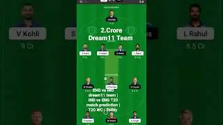 ENG vs IND dream11 team | IND vs ENG T20 Next match prediction | T20 WC | Today dream11 team.