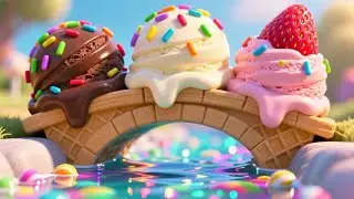 The Ice Cream Bridge Melts Away 🍦🌉 | Fun Sweet Adventure Rhyme for Kids | Nursery Rhymes & Songs
