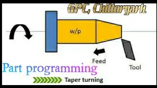 ME304 Part program for taper turning operation in CNC lathe (in hindi) by रामविलाश सिंह