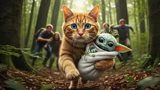 Mama Orange Cat Rescues Alien Baby from Forest | Heartwarming Sci-Fi Story #cat #orangecat 
