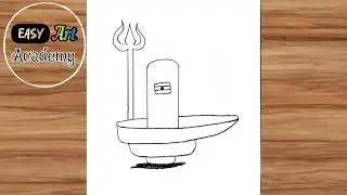 Easy Shivling Drawing With Trishul 🤯 || how to draw lord shiva