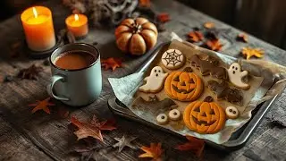 🍪Halloween Cookies & Warm Drink☕ &ndash;Peaceful Autumn Ambience,Sleep,Study,Stress Relief,Relax,Slow down