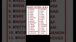 SILENT LETTER =K & L #learnenglish #advancedenglish #vocabulary #pronunciation  #shorts #trending