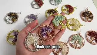 Robin Crystal gold silver rose gold life of tree natural jade amethyst quartz crystal stone pendant