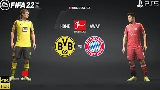 FIFA 22 PS5 | Borussia Dortmund Vs Bayern Munich | Der Klassiker | Bundesliga 2021/22 | 4k Gameplay