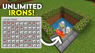 The FASTEST Iron Farm for MCPE 1.21+ 🔥 | Easy & Efficient